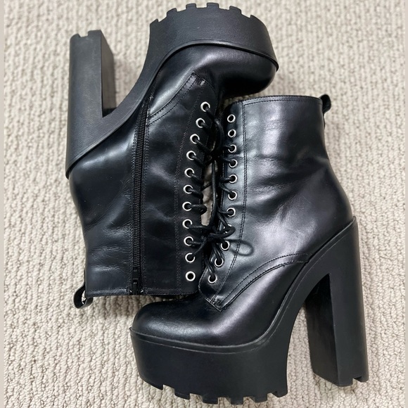 Steve Madden High Heeled Combat Boots - Picture 2 of 3